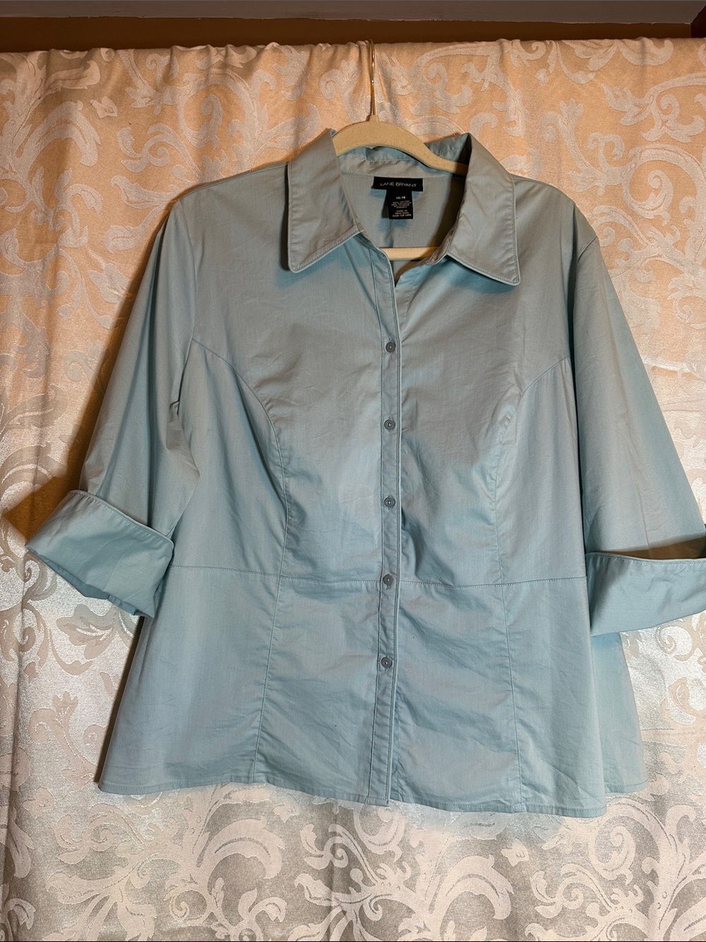 Lane Bryant Light Blue Button-Down Shirt